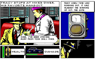 Dick Tracy: The Crime-Solving Adventure (DOS) screenshot: At the diner.