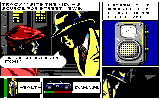 Dick Tracy: The Crime-Solving Adventure (DOS) screenshot: Talking to the Kid.