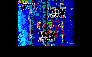 NY Warriors (Amstrad CPC) screenshot: Trapped in the firestorm