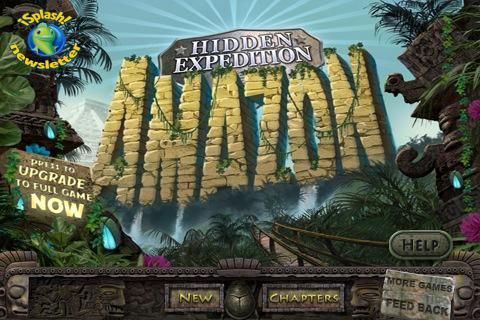 Hidden Expedition: Amazon (iPhone) screenshot: Title / main menu