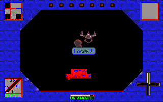 The Orion Project (DOS) screenshot: This message is displayed when the player is killed by an alien ship