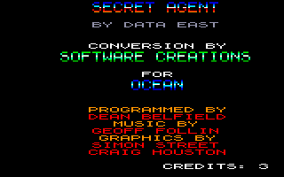 Sly Spy: Secret Agent (Amstrad CPC) screenshot: Credits