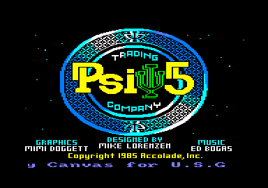 Psi 5 Trading Co. (Amstrad CPC) screenshot: Title screen