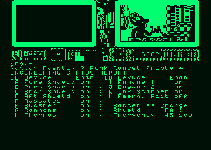 Psi 5 Trading Co. (Amstrad PCW) screenshot: Engineering needs some changes