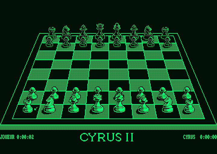 Cyrus II Chess (Amstrad PCW) screenshot: Game start
