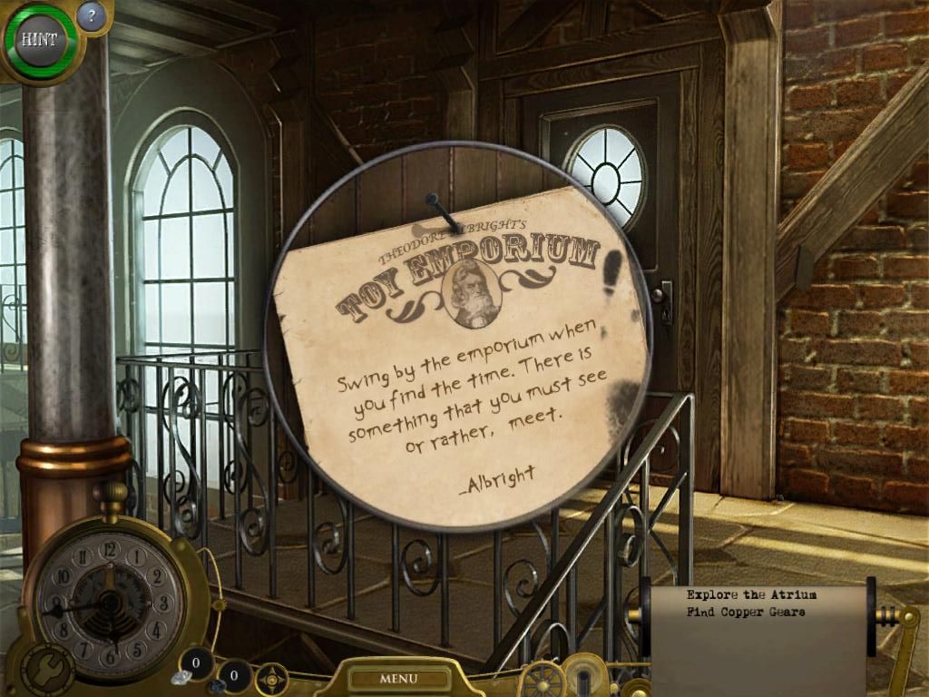 Lost in Time: The Clockwork Tower (iPad) screenshot: Front Door