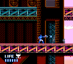 Chōjin Sentai Jetman (NES) screenshot: Area D, blue ranger has a long-range laser