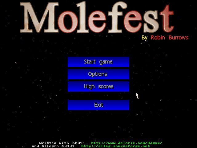 Molefest (DOS) screenshot: The title screen