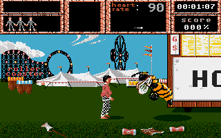 Weird Dreams (Amiga) screenshot: The wasp will kill you, whether you're covered with candyfloss or not.