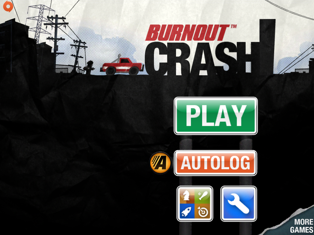 Burnout: Crash! (iPad) screenshot: Main menu