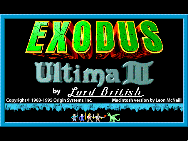 Exodus: Ultima III (Macintosh) screenshot: Title screen (LairWare version).