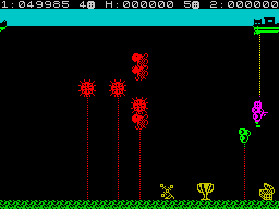 Glug Glug (ZX Spectrum) screenshot: Level 28: Bumped into a mine.