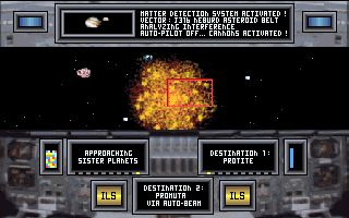 CyberGenic Ranger: Secret of the Seventh Planet (DOS) screenshot: Asteroid destroyed