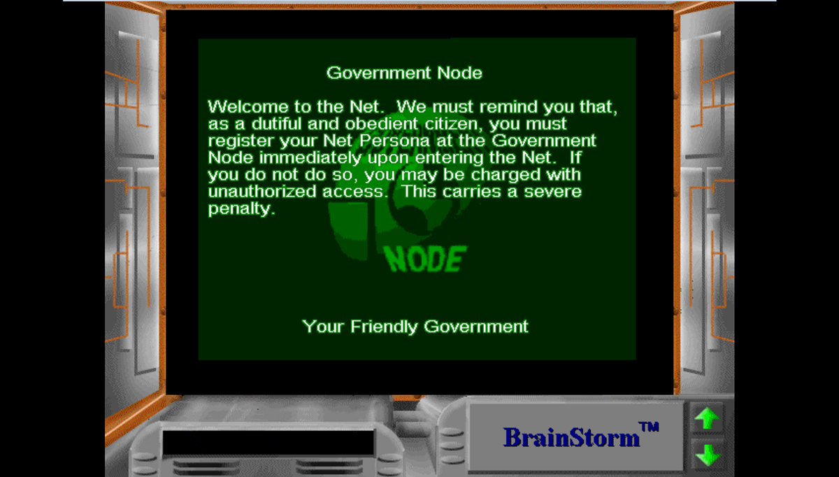 Virtual Corporation (Windows) screenshot: Your friendly government.