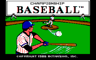 Championship Baseball (DOS) screenshot: Title screen 1 (Tandy/PCjr)