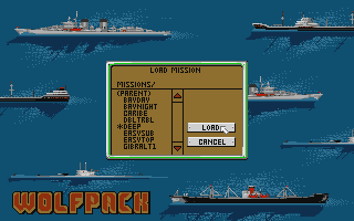Wolf Pack (Atari ST) screenshot: Load mission