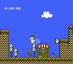 Kid Kool and the Quest for the Seven Wonder Herbs (NES) screenshot: In the second world everything looks mushroom-ey. Be careful with those puffs of air.