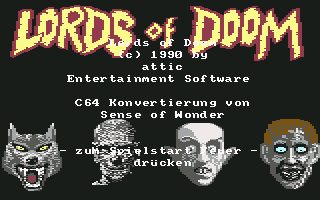 Lords of Doom (Commodore 64) screenshot: Title screen