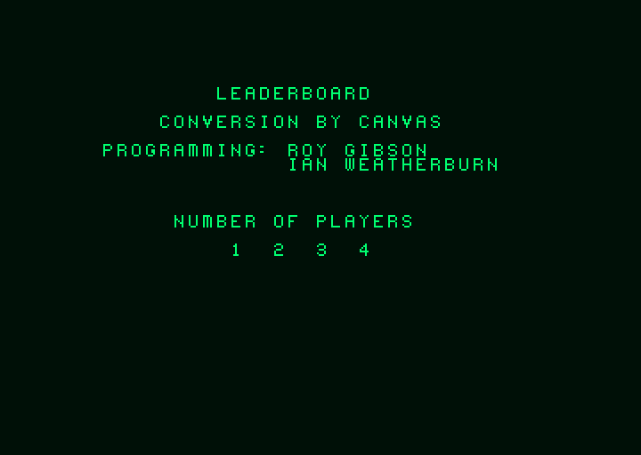 Leader Board (Amstrad PCW) screenshot: Title screen