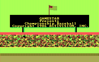 Championship Baseball (DOS) screenshot: Title screen 2 (CGA with RGB monitor)