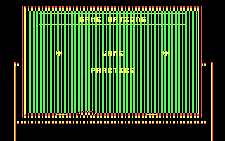 Championship Baseball (DOS) screenshot: One of the menus to setup game options (CGA with RGB monitor)
