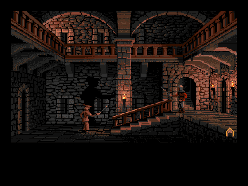 Defender of the Crown (Amiga) screenshot: Inside the castle.