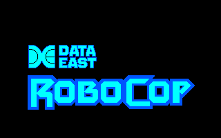 RoboCop (TRS-80 CoCo) screenshot: Data East splash screen