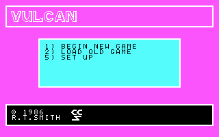 Vulcan: The Tunisian Campaign (DOS) screenshot: Title and Main Menu