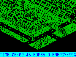 Glider Rider (ZX Spectrum) screenshot: Island - hi-tech military base