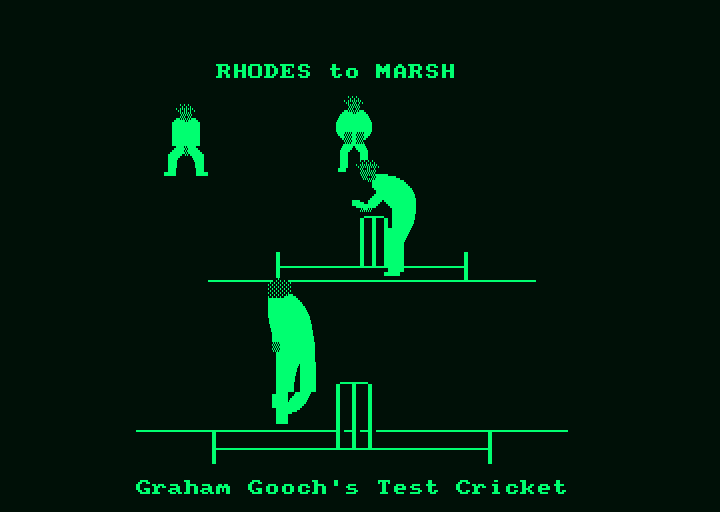 Graham Gooch's Test Cricket (Amstrad PCW) screenshot: Throw
