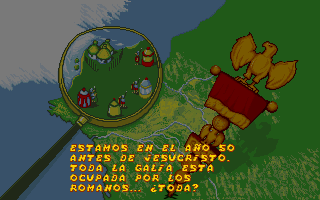 Astérix & Obélix (DOS) screenshot: Intro (Spanish)