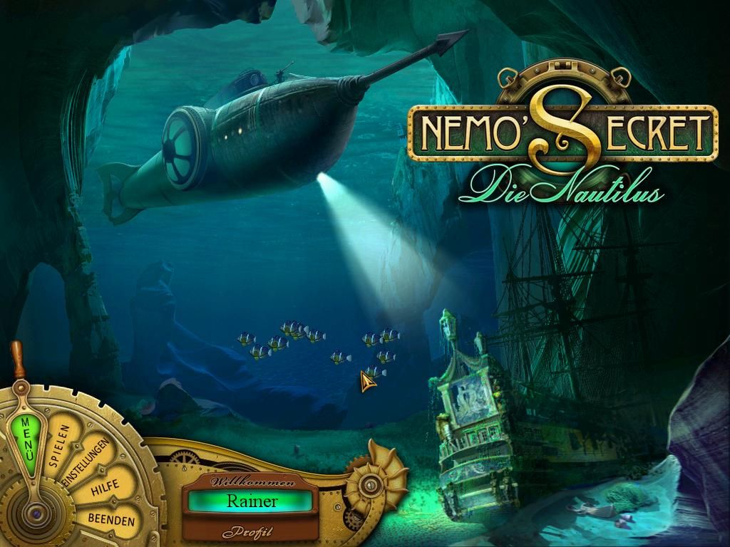 Nemo's Secret: The Nautilus (Windows) screenshot: Main menu