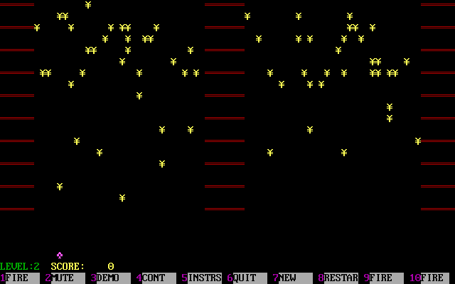 Tommy's Turkeys (DOS) screenshot: Game 5 : Turkey Waves Hordes of the things and the game cannot shoot fast enough!