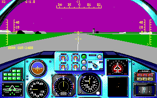 Stormovik: SU-25 Soviet Attack Fighter (DOS) screenshot: Cockpit view on the runway