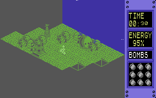 Glider Rider (Commodore 64) screenshot: Driving up a hill.