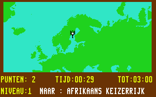 Maps World (Commodore 64) screenshot: There are countries that still exists at that time like the Afrikaanse Keizerrijk
