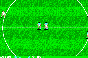 World Class Soccer (DOS) screenshot: The game starts...