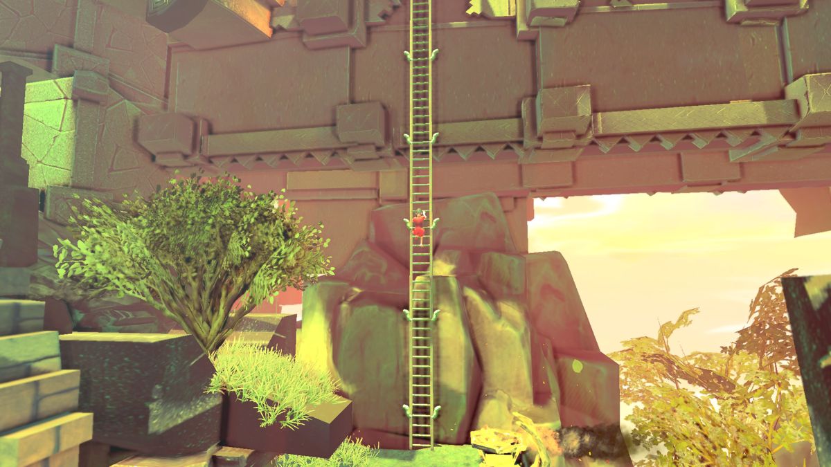 Toren (PlayStation 4) screenshot: Climbing the ladder