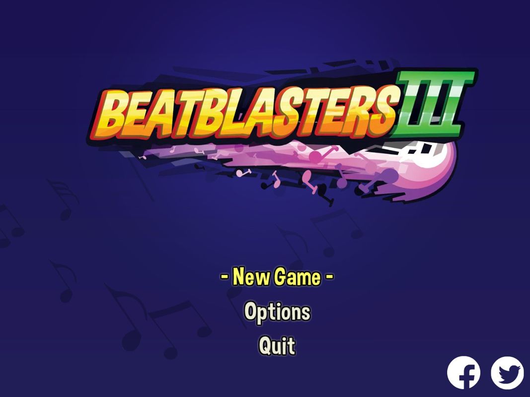 BeatBlasters III (Windows) screenshot: Title and main menu