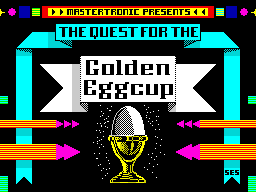 The Quest for the Golden Eggcup (ZX Spectrum) screenshot: Loading screen.