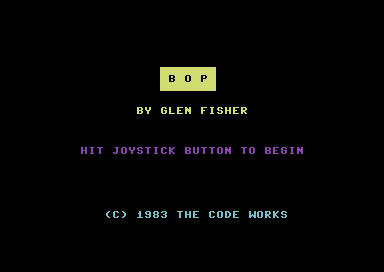 Bop (Commodore 64) screenshot: Title screen