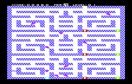 Bewitched (VIC-20) screenshot: The dark blue key won't help me here, I'll have to go back and get a different color key.