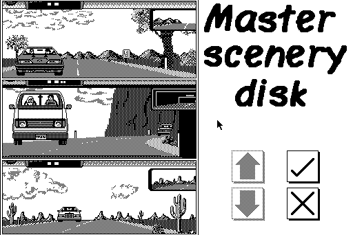 The Duel: Test Drive II (Macintosh) screenshot: Scenery selection