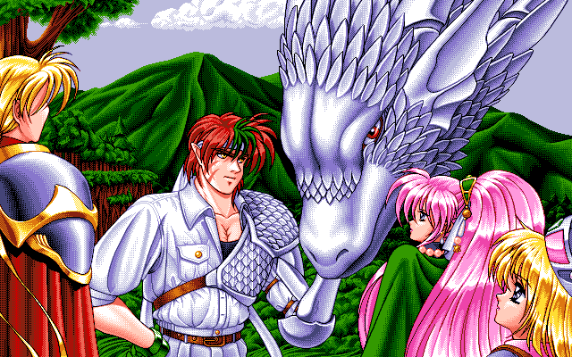 Rouge no Densetsu - Legend of Rouge (PC-98) screenshot: Diz is good with the dragons