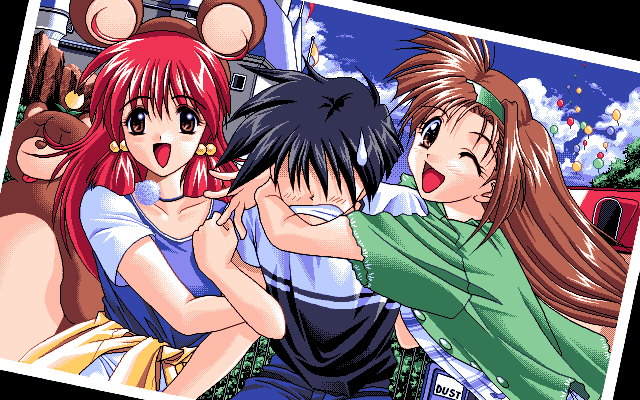 Pia Carrot e Yōkoso!! (PC-98) screenshot: Taking a picture