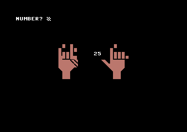 Bop (Commodore 64) screenshot: The program demonstrates the number 25