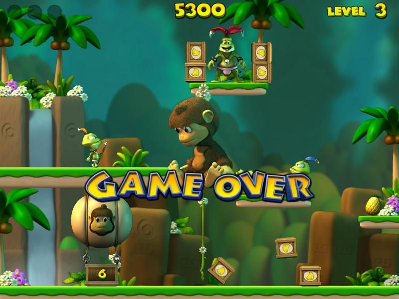 Darwin the Monkey (Windows) screenshot: I lost all my lives. Game over.