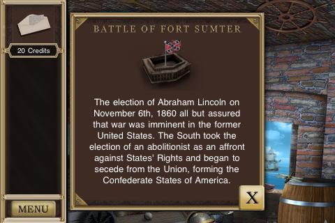 Hidden Mysteries: Civil War - Secrets of the North & South (iPhone) screenshot: Fort Sumter - complete