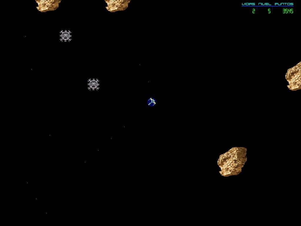 Asteroids Fighter (Windows) screenshot: Level 5. More enemy space ships
