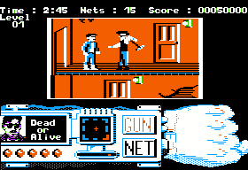 Techno Cop (Apple II) screenshot: A local citizen is greeting me at my arrival